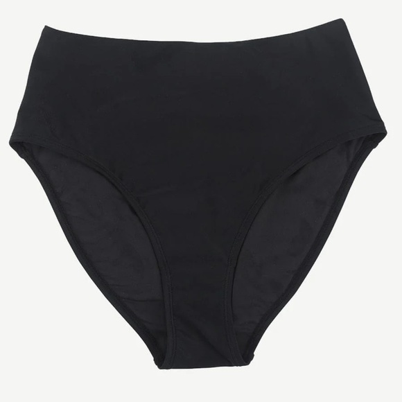 Women's High Waisted Sculpting Black Bikini Bottoms - Picture 3 of 3